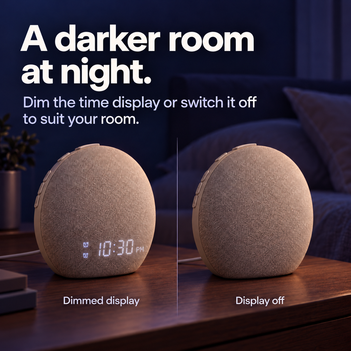 Dawn wake-up light with US 12-hour AM/PM display